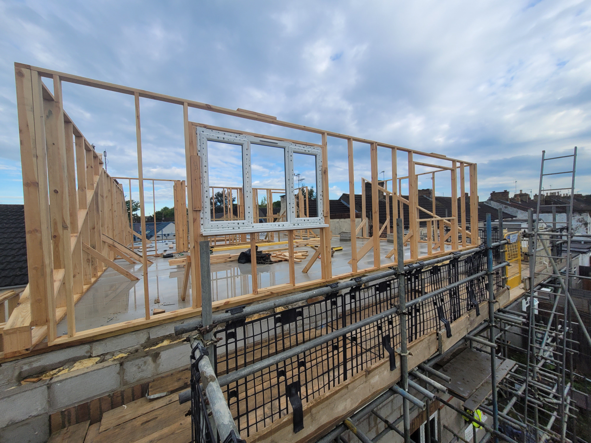 Timber frame construction at Whitsed Street
